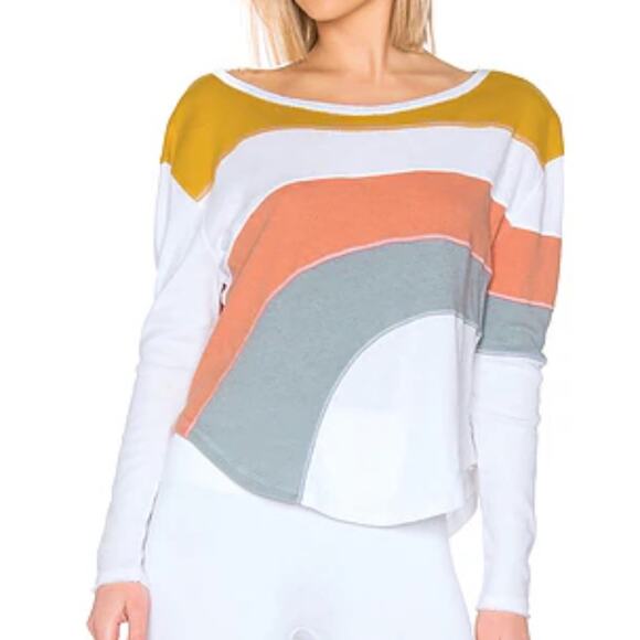 Free people sun downers color block shirt size small - Picture 1 of 6